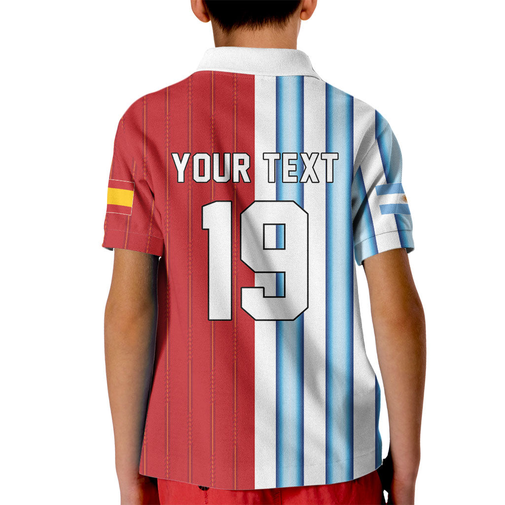 Custom Argentina Spain 2026 World Final Football Kid Polo Shirt Road To Glory