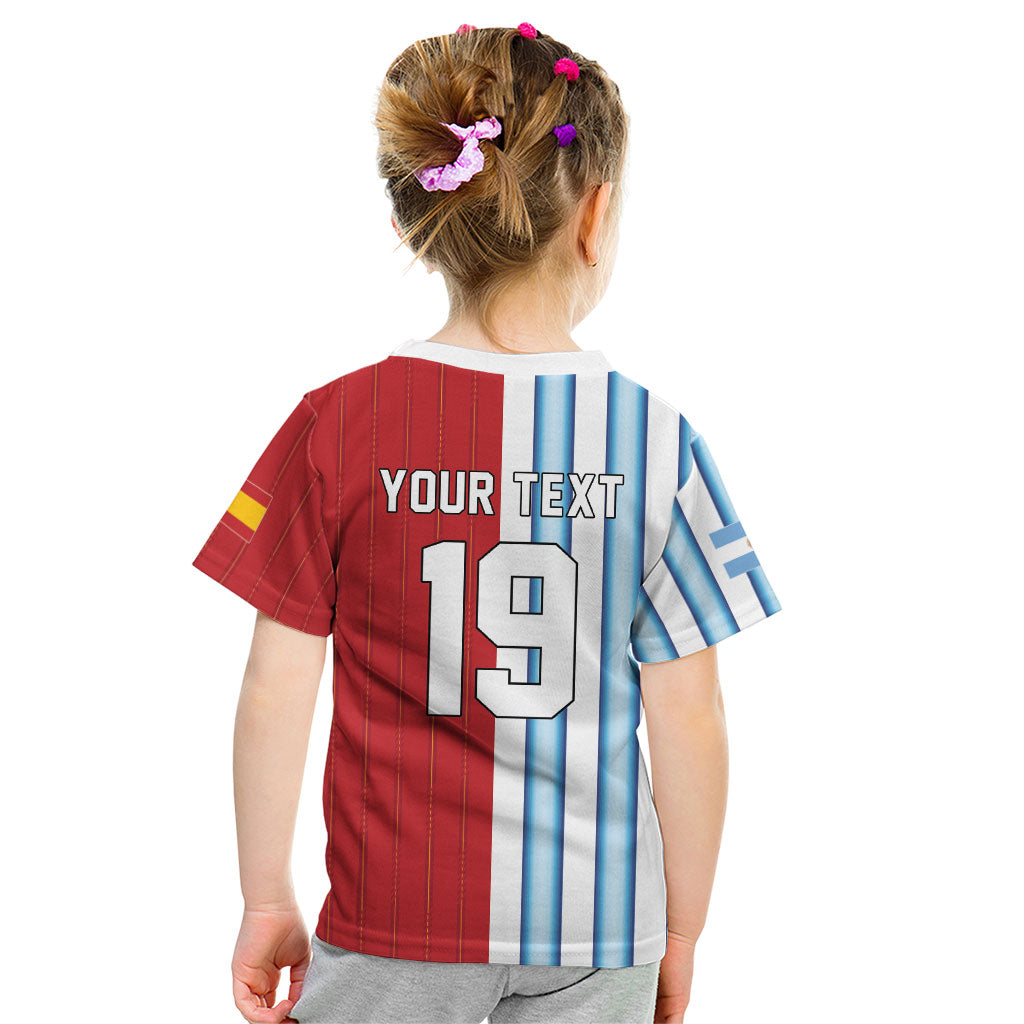 Custom Argentina Spain 2026 World Final Football Kid T Shirt Road To Glory