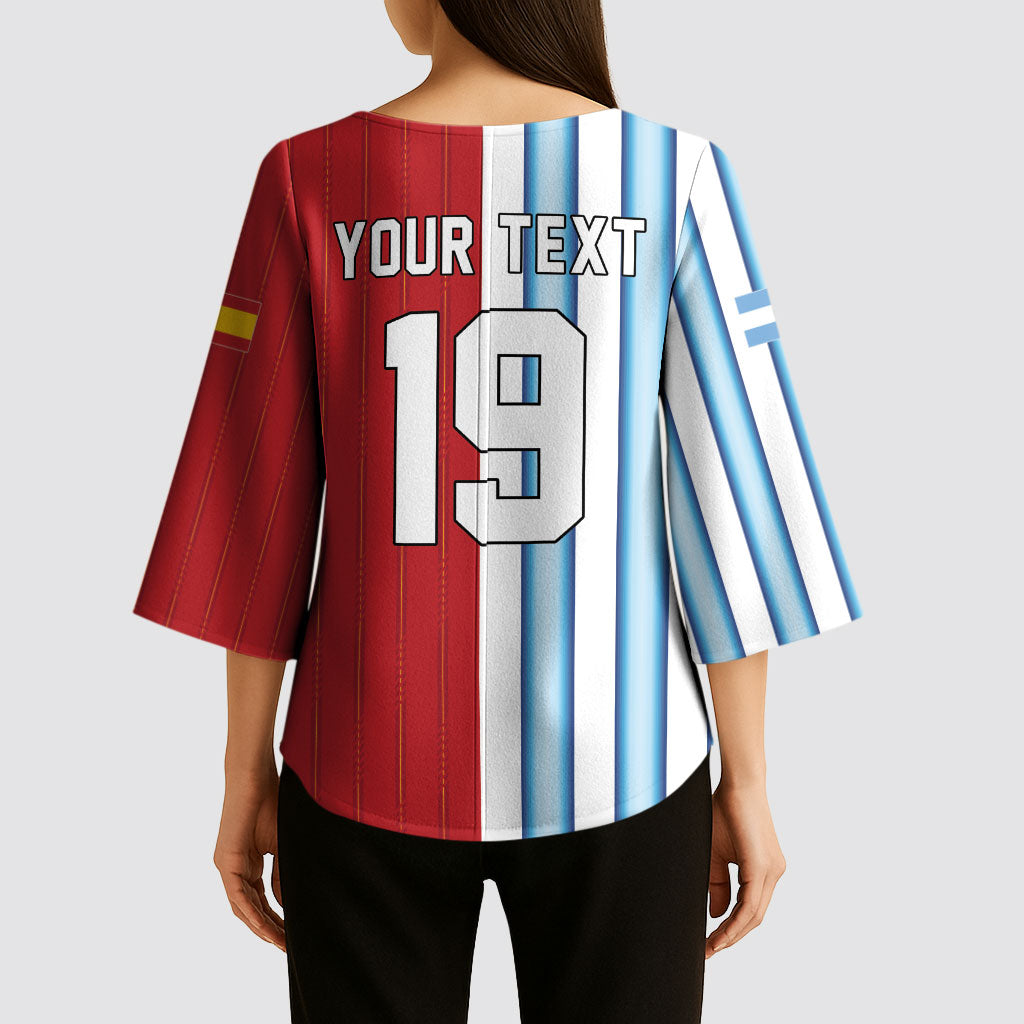 Custom Argentina Spain 2026 World Final Football Kimono Sleeve Blouse Road To Glory
