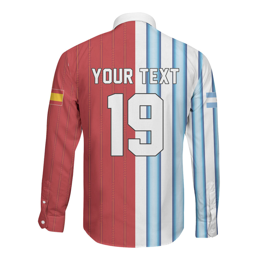 Custom Argentina Spain 2026 World Final Football Long Sleeve Button Shirt Road To Glory