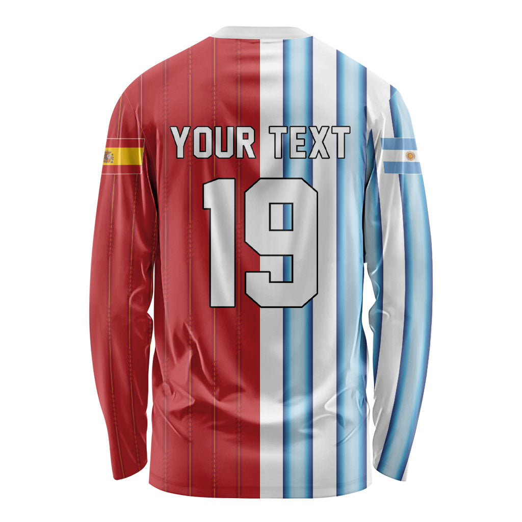 Custom Argentina Spain 2026 World Final Football Long Sleeve Shirt Road To Glory