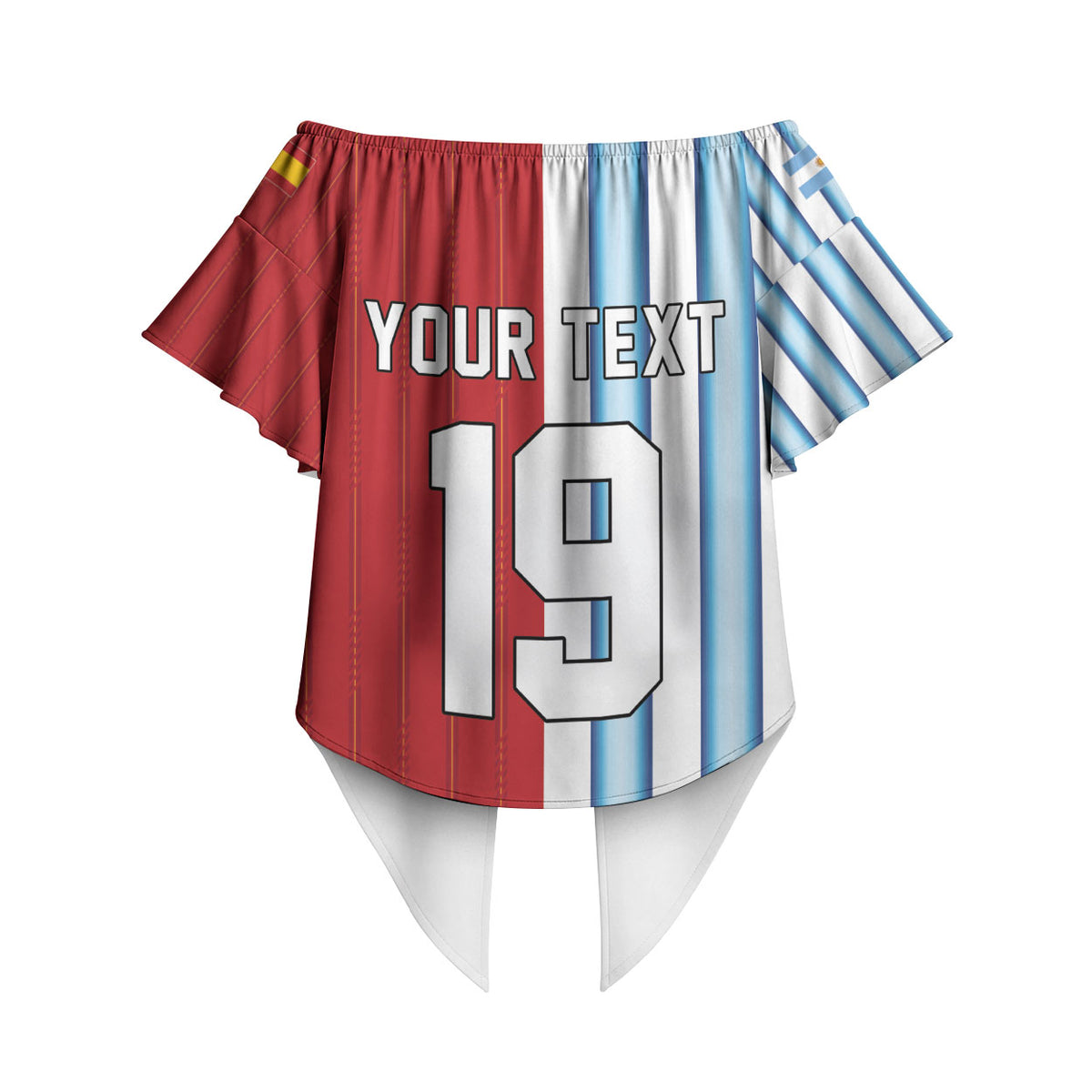 Custom Argentina Spain 2026 World Final Football Off Shoulder Wrap Waist Top Road To Glory