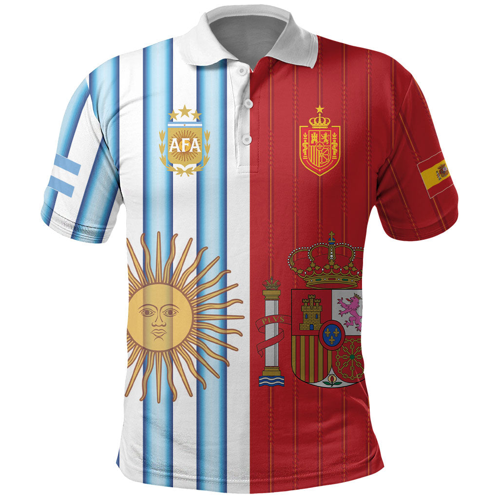 Custom Argentina Spain 2026 World Final Football Polo Shirt Road To Glory