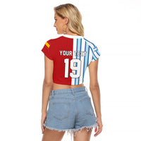 Custom Argentina Spain 2026 World Final Football Raglan Cropped T Shirt Road To Glory