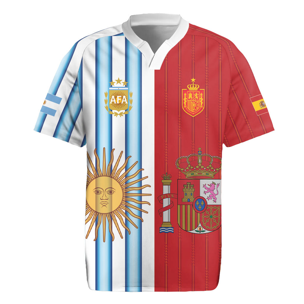 Custom Argentina Spain 2026 World Final Football Rugby Jersey Road To Glory