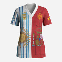 Custom Argentina Spain 2026 World Final Football Scrub Top Road To Glory