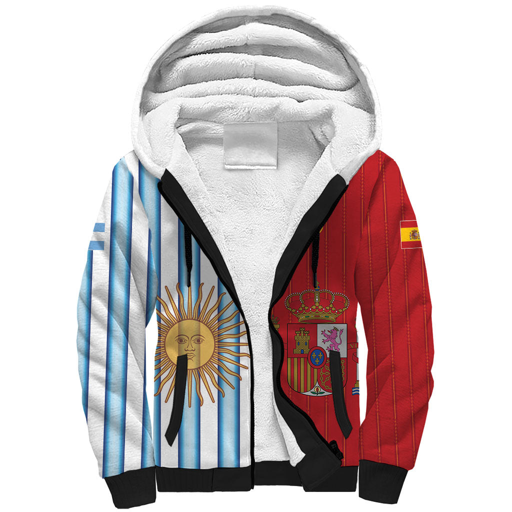 Custom Argentina Spain 2026 World Final Football Sherpa Hoodie Road To Glory