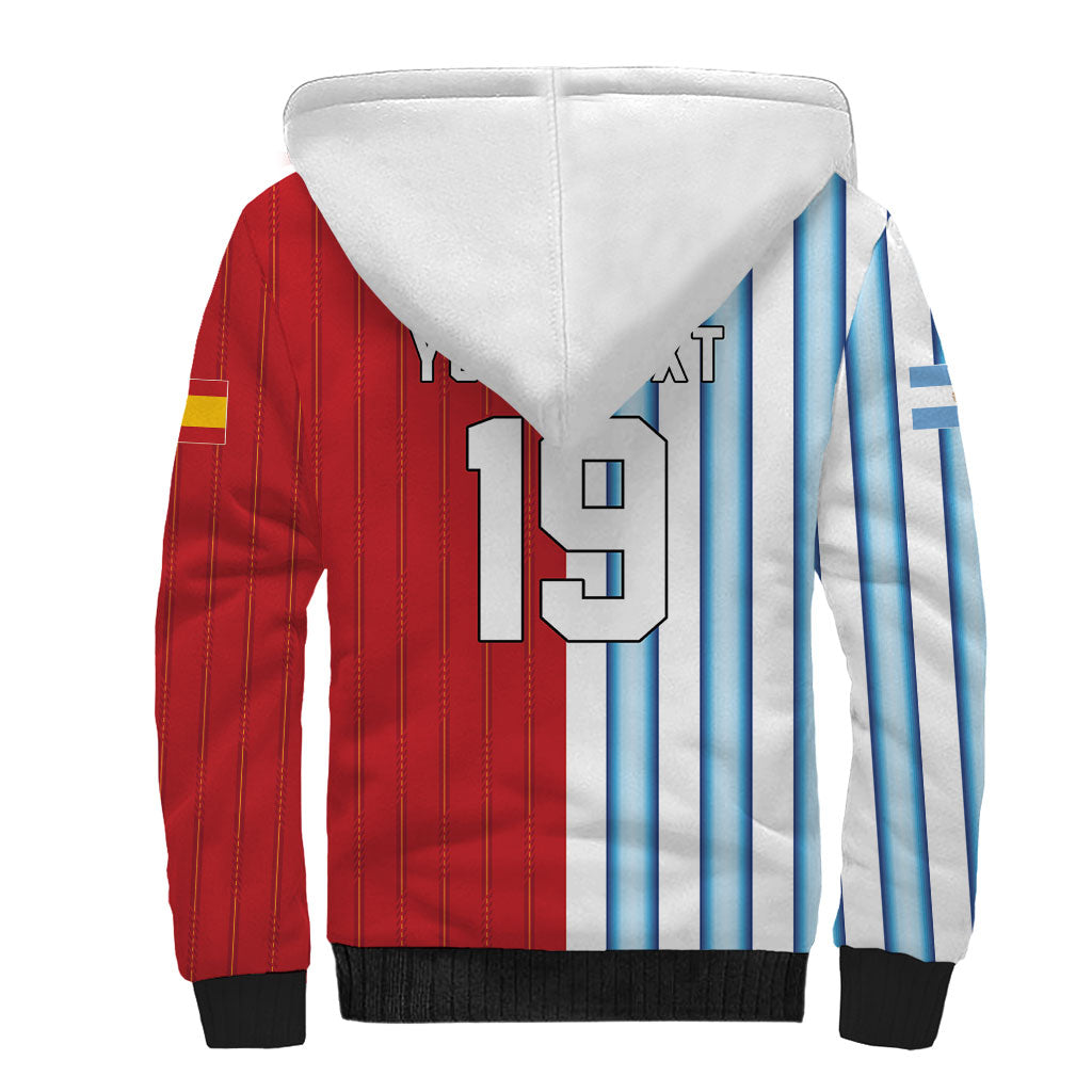 Custom Argentina Spain 2026 World Final Football Sherpa Hoodie Road To Glory