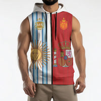 Custom Argentina Spain 2026 World Final Football Sleeveless Zip Hoodie Road To Glory