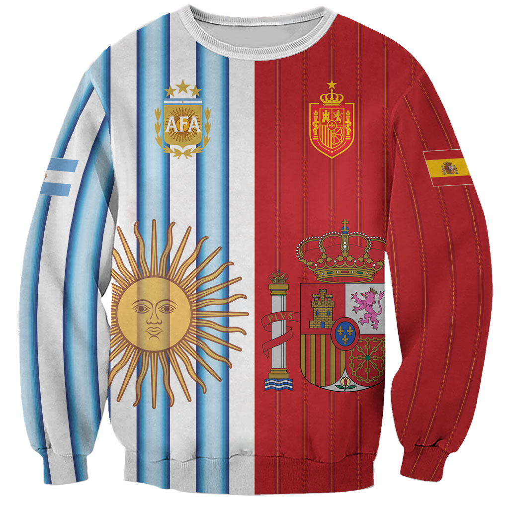 Custom Argentina Spain 2026 World Final Football Sweatshirt Road To Glory