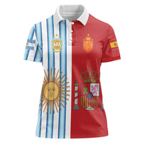 Custom Argentina Spain 2026 World Final Football Women Polo Shirt Road To Glory
