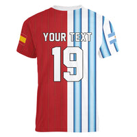 Custom Argentina Spain 2026 World Final Football Women V-Neck T-Shirt Road To Glory