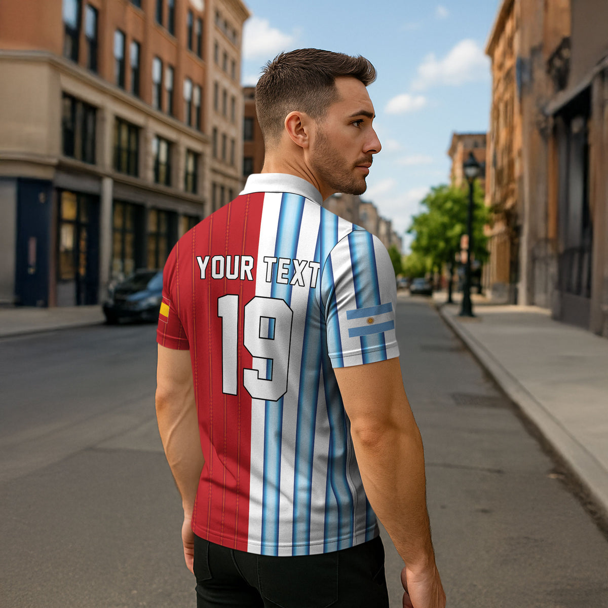 Custom Argentina Spain 2026 World Final Football Zipper Polo Shirt Road To Glory