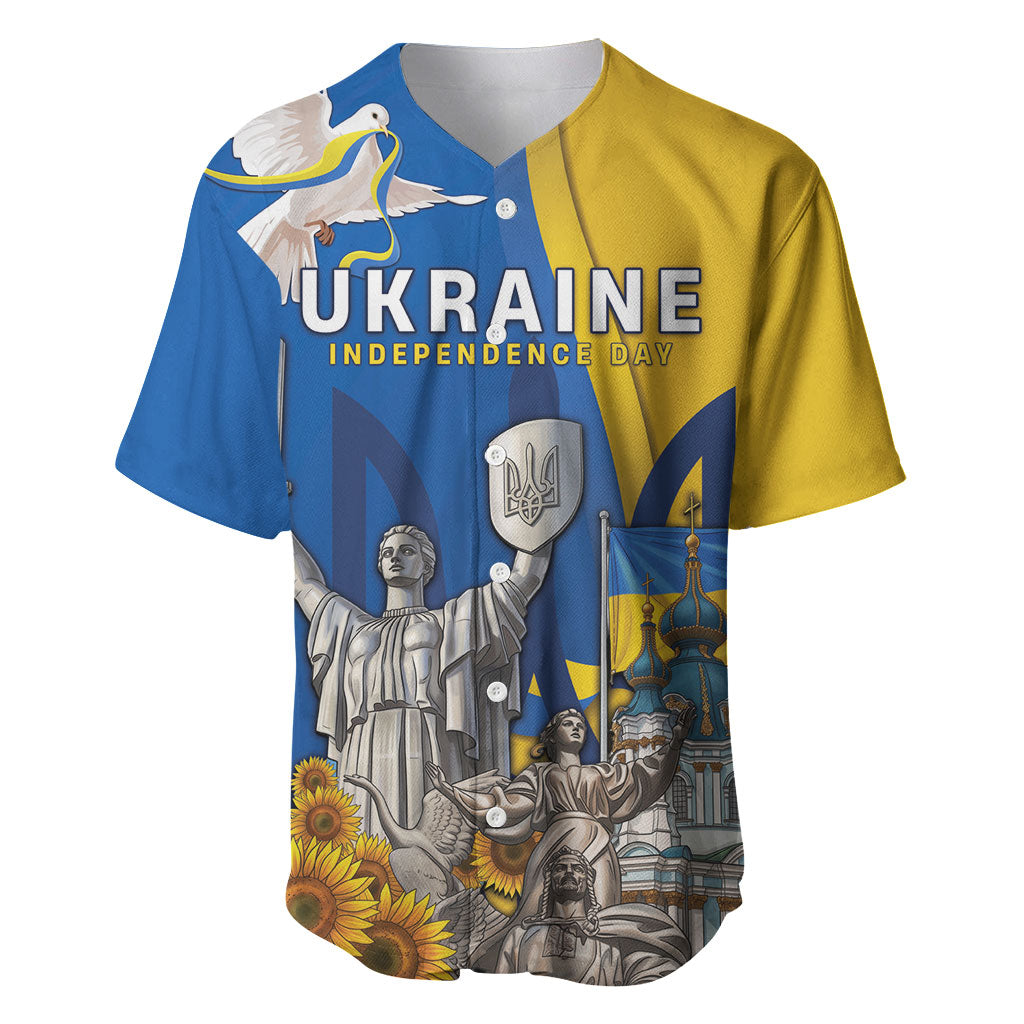 Personalized Ukraine Independence Day Baseball Jersey Tryzub Heritage Freedom Pride