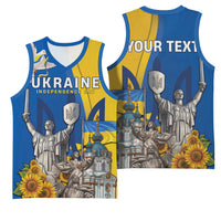 Personalized Ukraine Independence Day Basketball Jersey Tryzub Heritage Freedom Pride