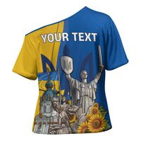 Personalized Ukraine Independence Day Cross Shoulder Shirt Tryzub Heritage Freedom Pride