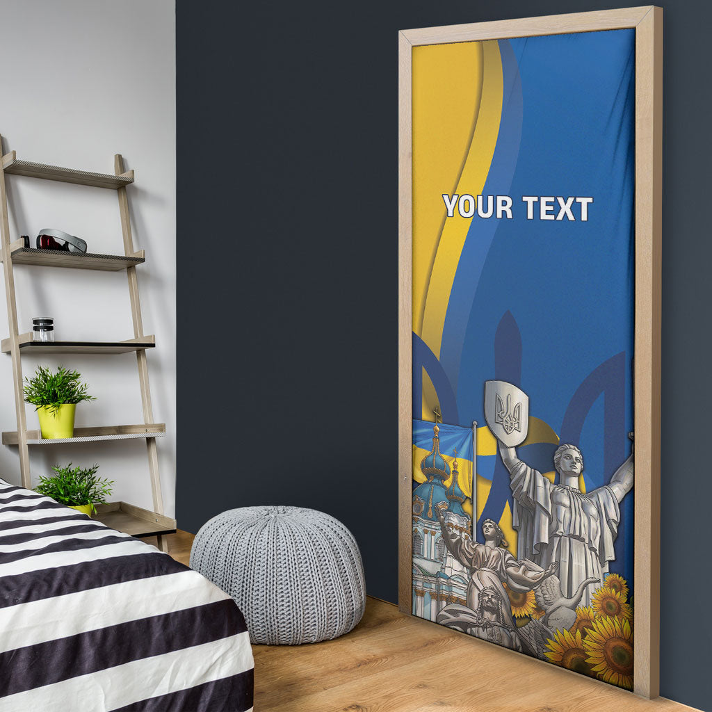 Personalized Ukraine Independence Day Door Cover Tryzub Heritage Freedom Pride