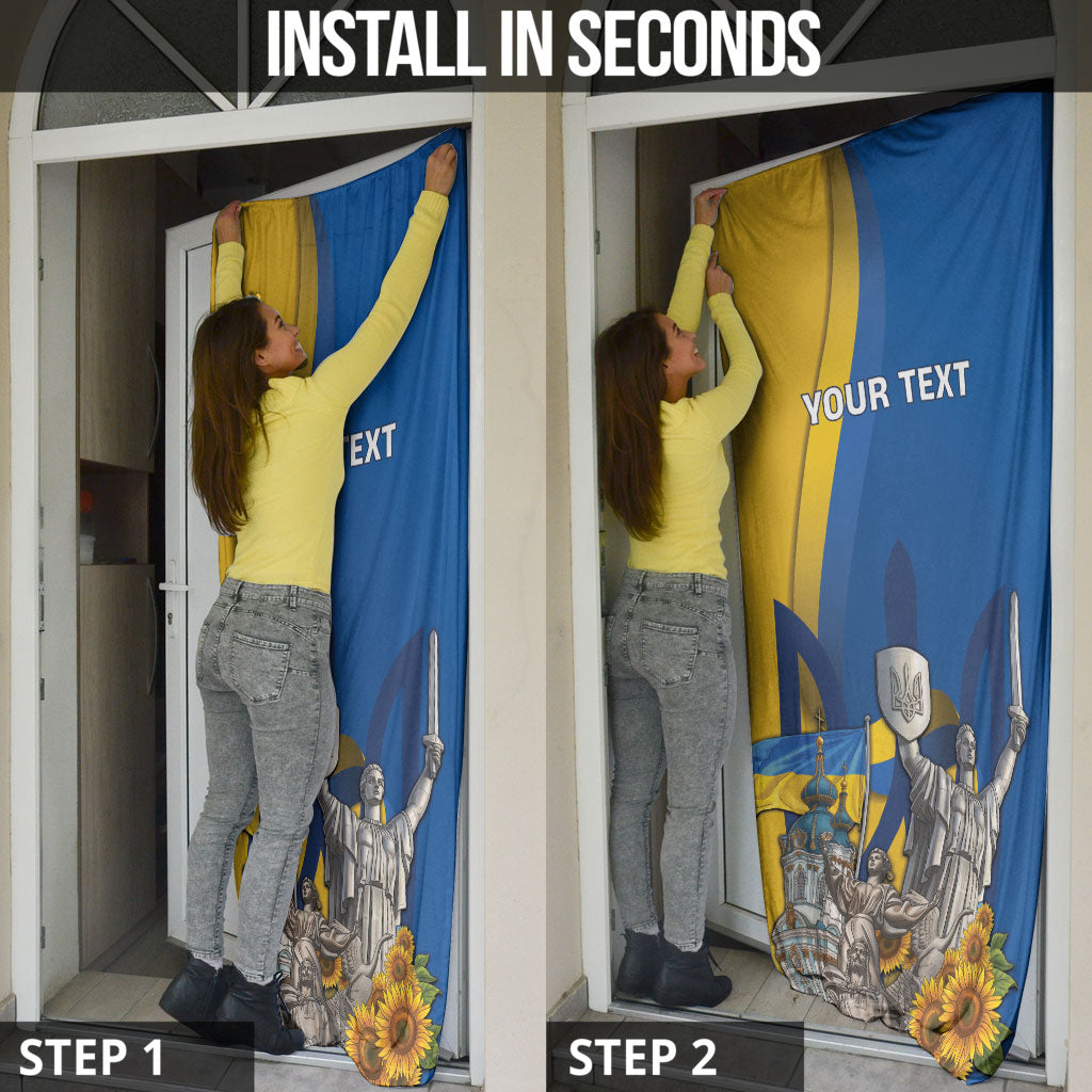 Personalized Ukraine Independence Day Door Cover Tryzub Heritage Freedom Pride
