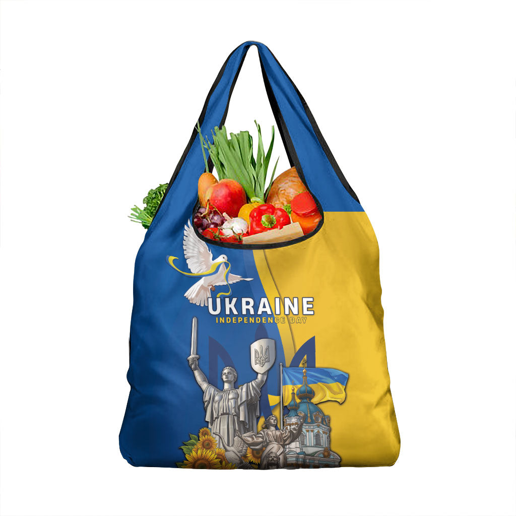 Ukraine Independence Day Grocery Bag Tryzub Heritage Freedom Pride