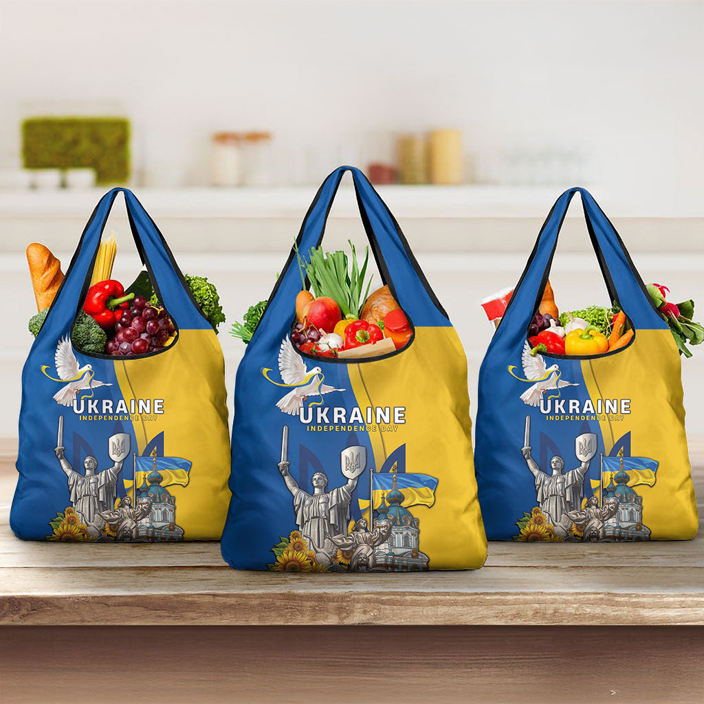 Ukraine Independence Day Grocery Bag Tryzub Heritage Freedom Pride