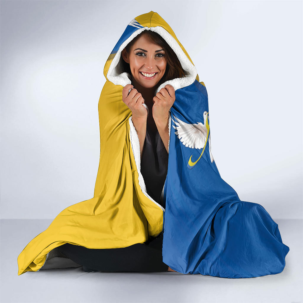 Ukraine Independence Day Hooded Blanket Tryzub Heritage Freedom Pride