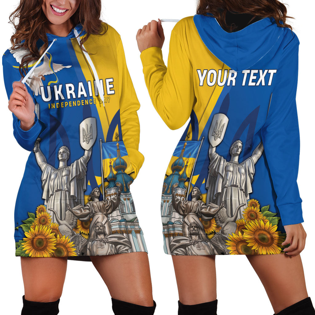 Personalized Ukraine Independence Day Hoodie Dress Tryzub Heritage Freedom Pride
