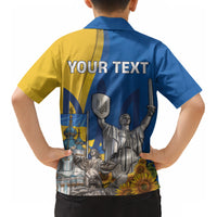 Personalized Ukraine Independence Day Kid Hawaiian Shirt Tryzub Heritage Freedom Pride