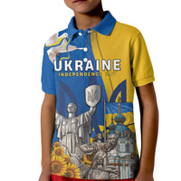 Personalized Ukraine Independence Day Kid Polo Shirt Tryzub Heritage Freedom Pride