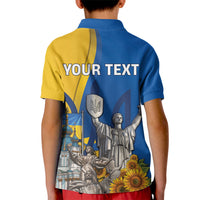 Personalized Ukraine Independence Day Kid Polo Shirt Tryzub Heritage Freedom Pride