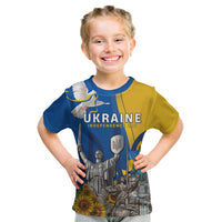 Personalized Ukraine Independence Day Kid T Shirt Tryzub Heritage Freedom Pride