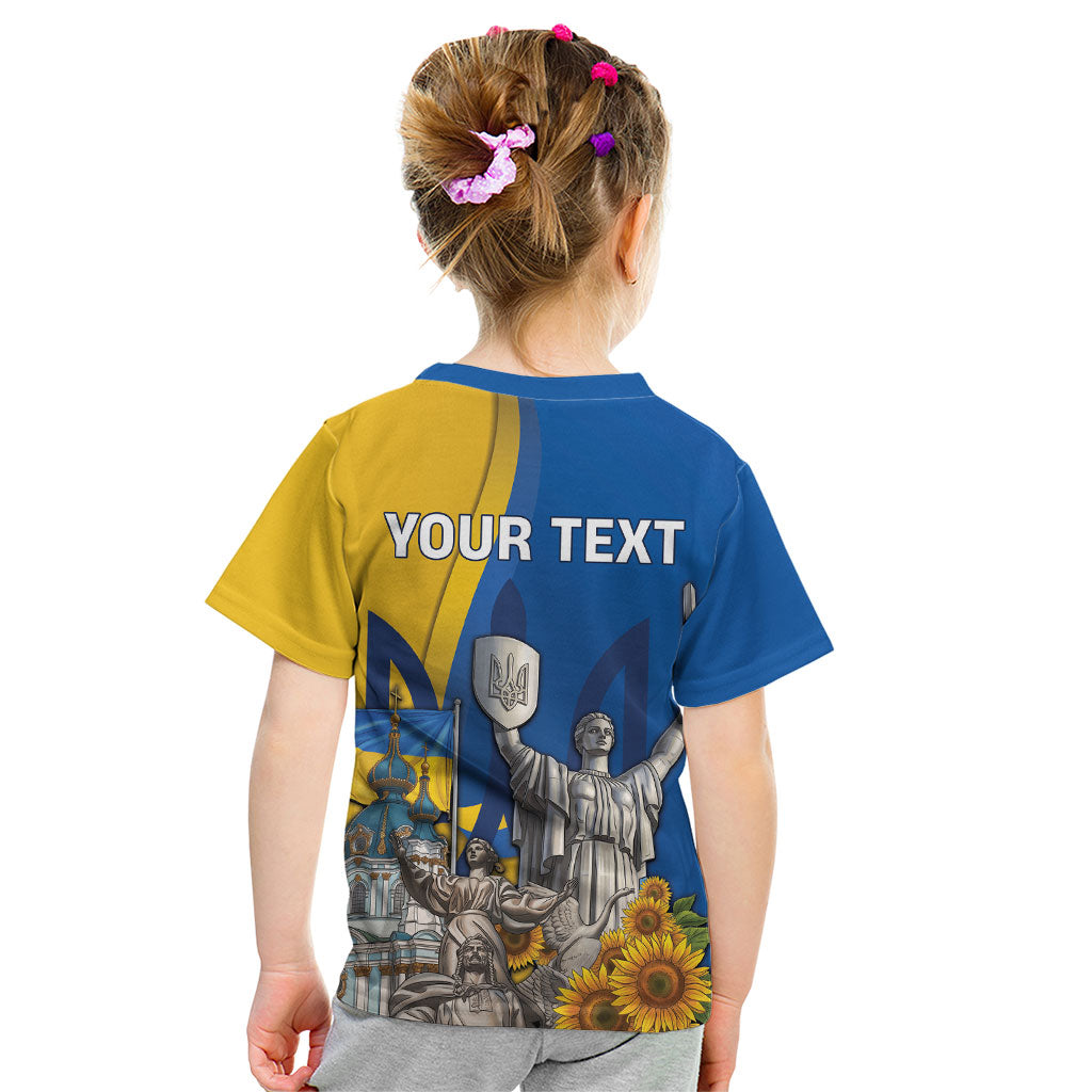 Personalized Ukraine Independence Day Kid T Shirt Tryzub Heritage Freedom Pride