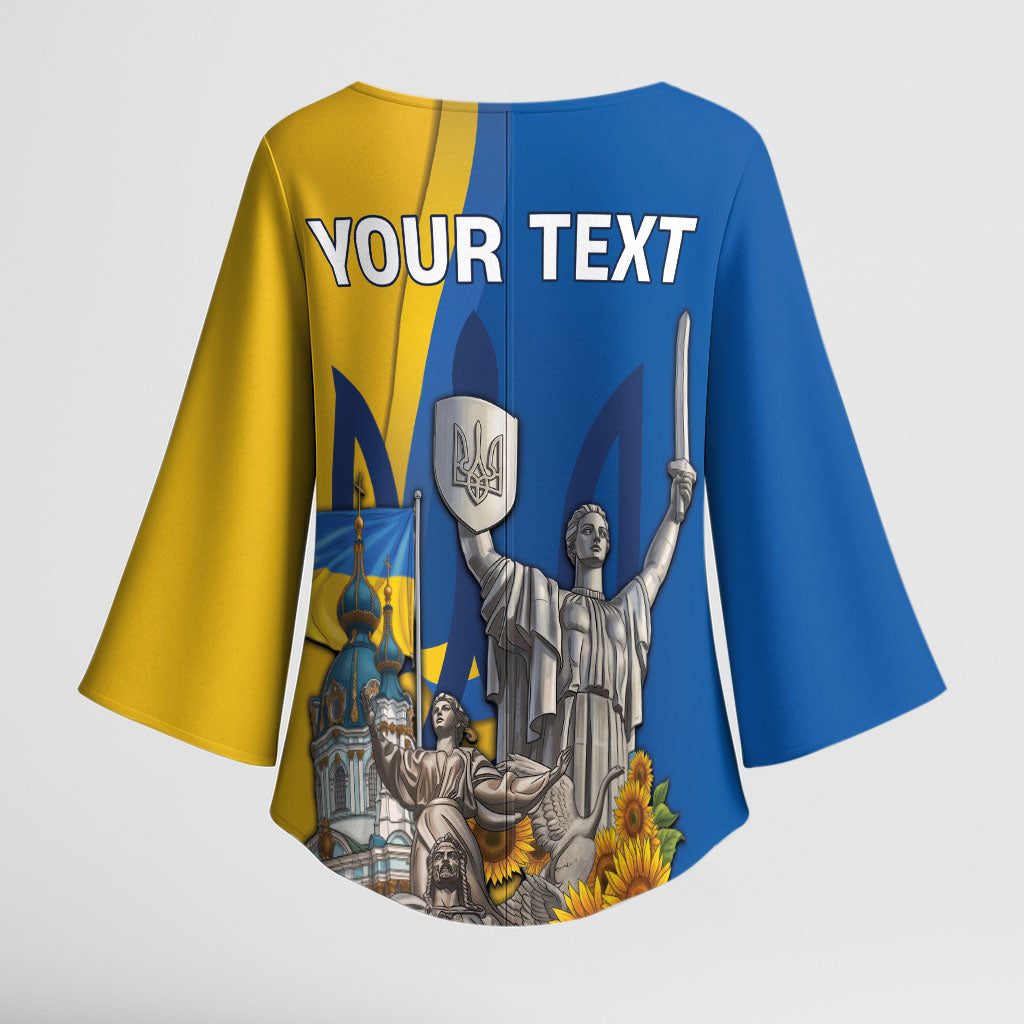 Personalized Ukraine Independence Day Kimono Sleeve Blouse Tryzub Heritage Freedom Pride