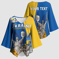 Personalized Ukraine Independence Day Kimono Sleeve Blouse Tryzub Heritage Freedom Pride