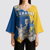 Personalized Ukraine Independence Day Kimono Sleeve Blouse Tryzub Heritage Freedom Pride