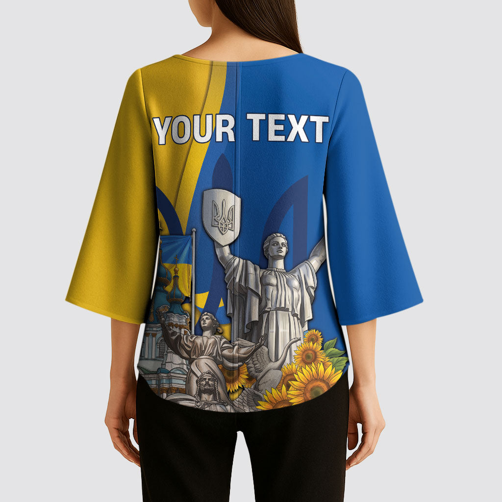 Personalized Ukraine Independence Day Kimono Sleeve Blouse Tryzub Heritage Freedom Pride