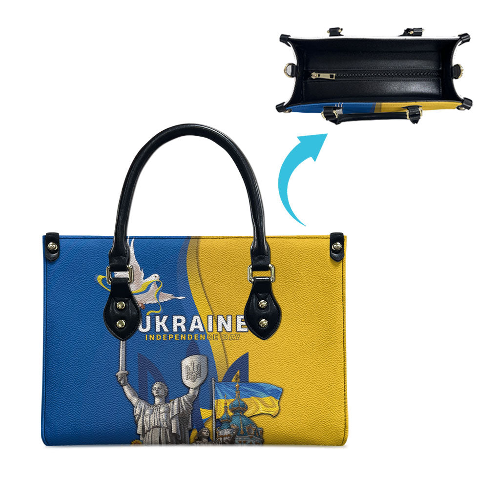 Ukraine Independence Day Leather Bag Tryzub Heritage Freedom Pride