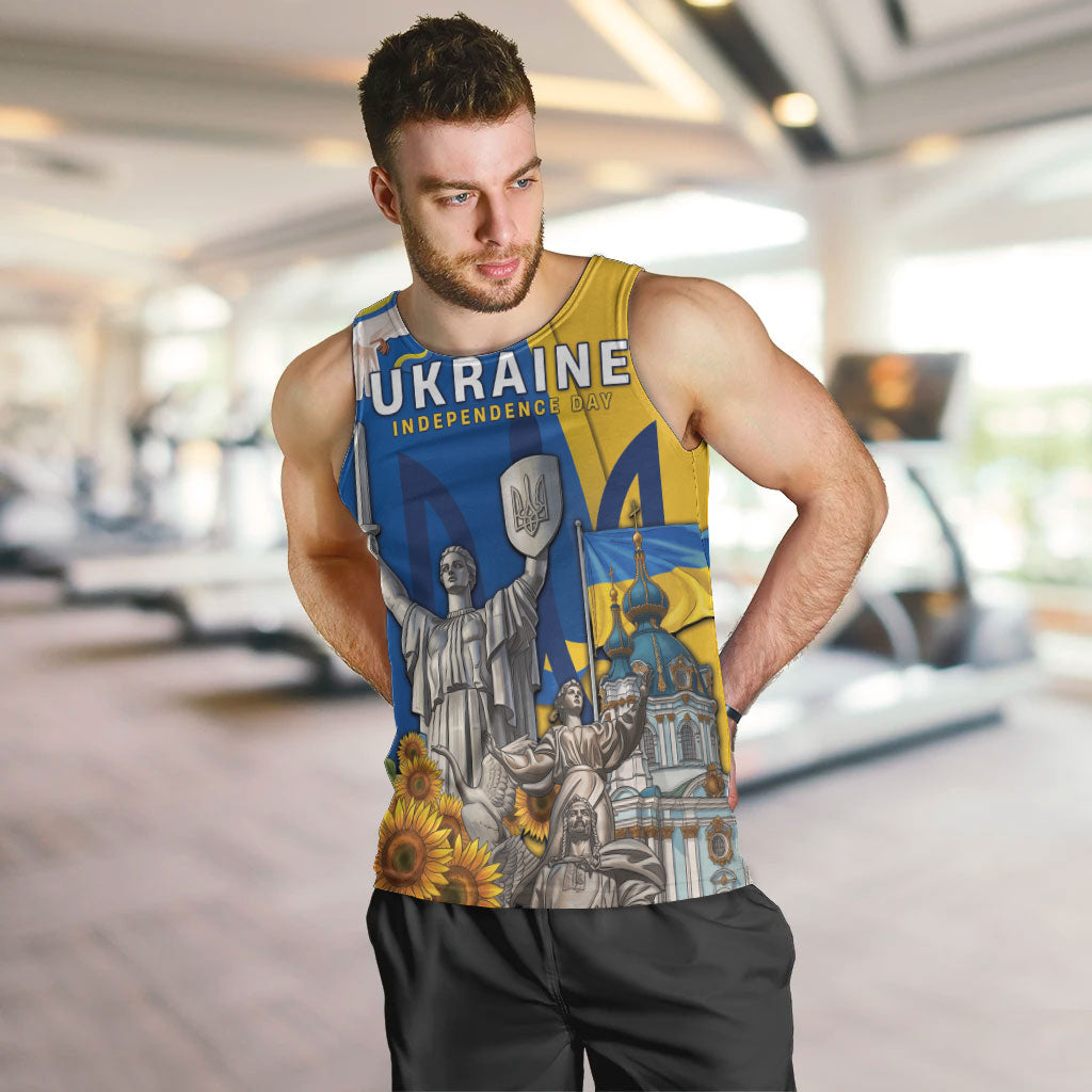 Personalized Ukraine Independence Day Men Tank Top Tryzub Heritage Freedom Pride