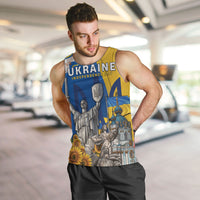 Personalized Ukraine Independence Day Men Tank Top Tryzub Heritage Freedom Pride