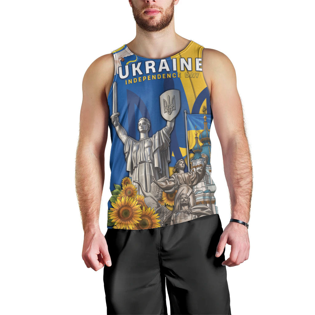 Personalized Ukraine Independence Day Men Tank Top Tryzub Heritage Freedom Pride