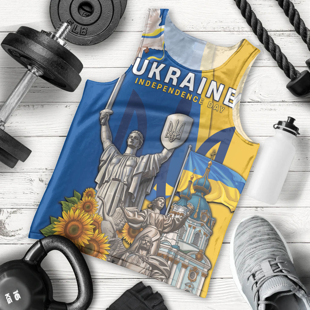 Personalized Ukraine Independence Day Men Tank Top Tryzub Heritage Freedom Pride