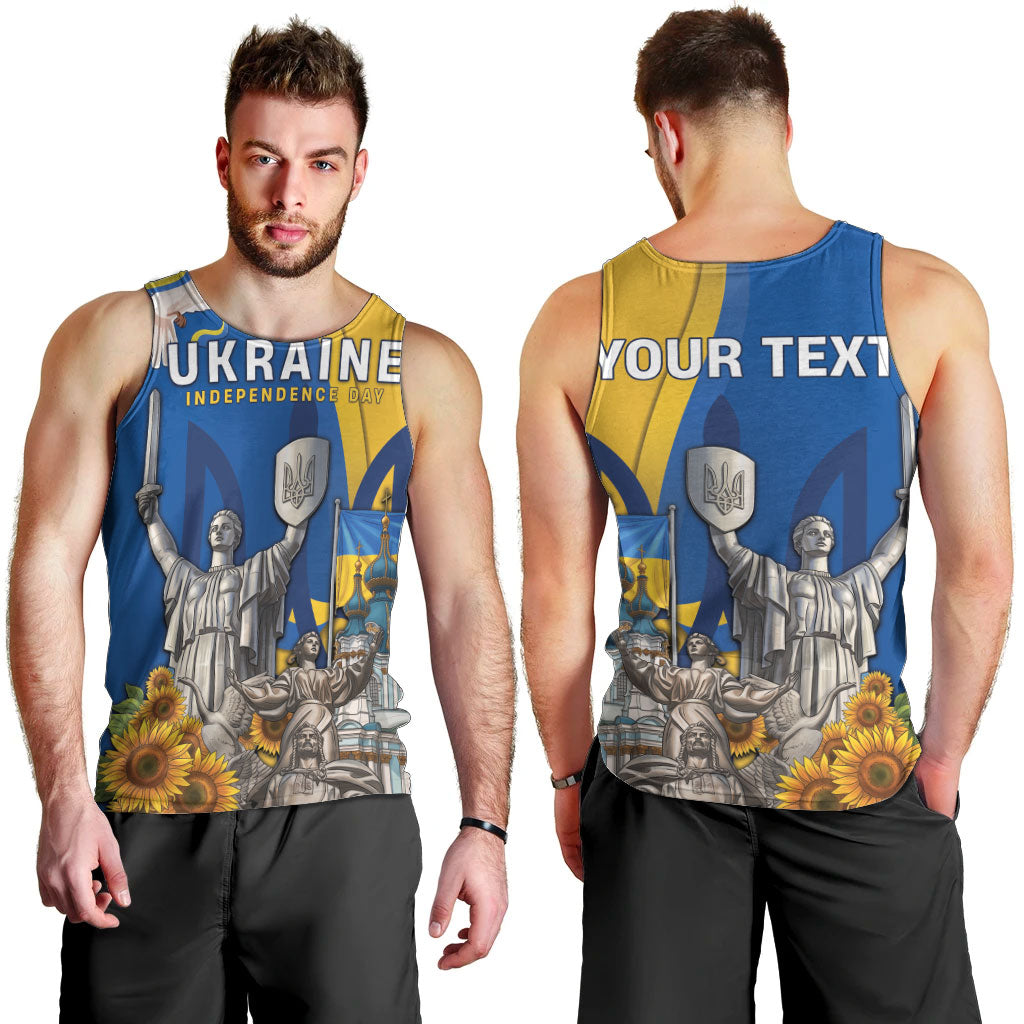 Personalized Ukraine Independence Day Men Tank Top Tryzub Heritage Freedom Pride