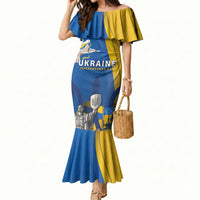 Personalized Ukraine Independence Day Mermaid Dress Tryzub Heritage Freedom Pride