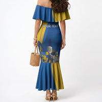 Personalized Ukraine Independence Day Mermaid Dress Tryzub Heritage Freedom Pride