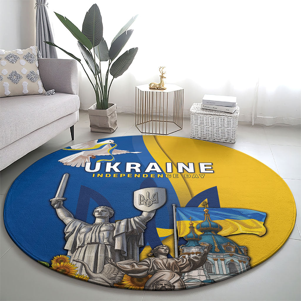 Ukraine Independence Day Round Carpet Tryzub Heritage Freedom Pride