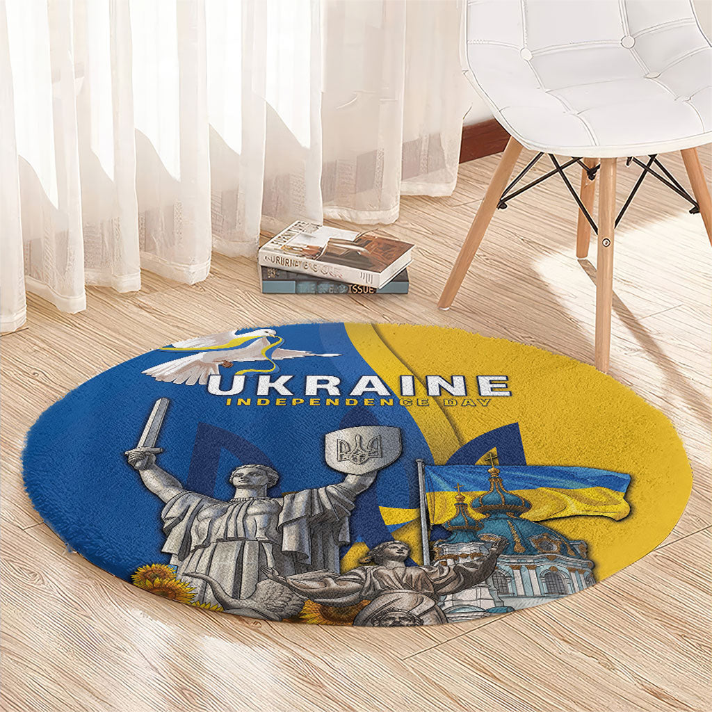 Ukraine Independence Day Round Carpet Tryzub Heritage Freedom Pride