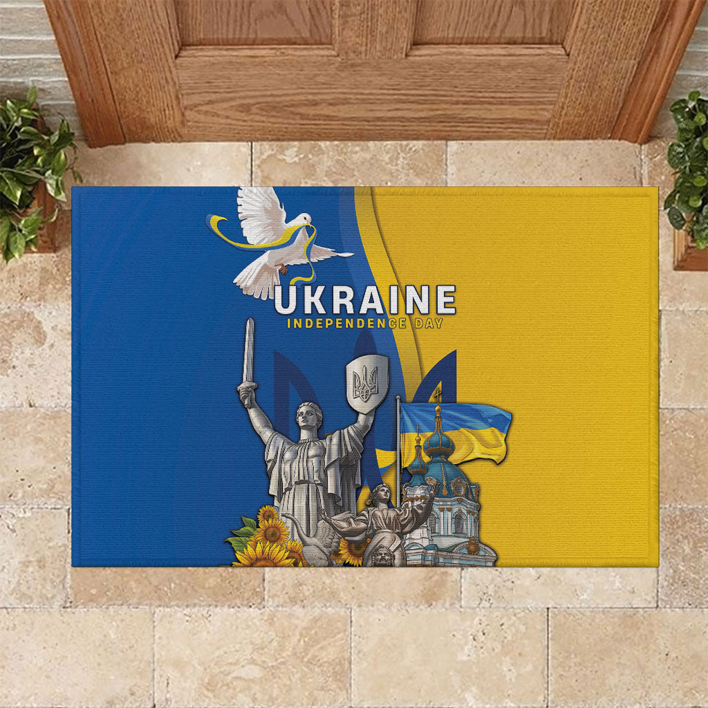 Ukraine Independence Day Rubber Doormat Tryzub Heritage Freedom Pride