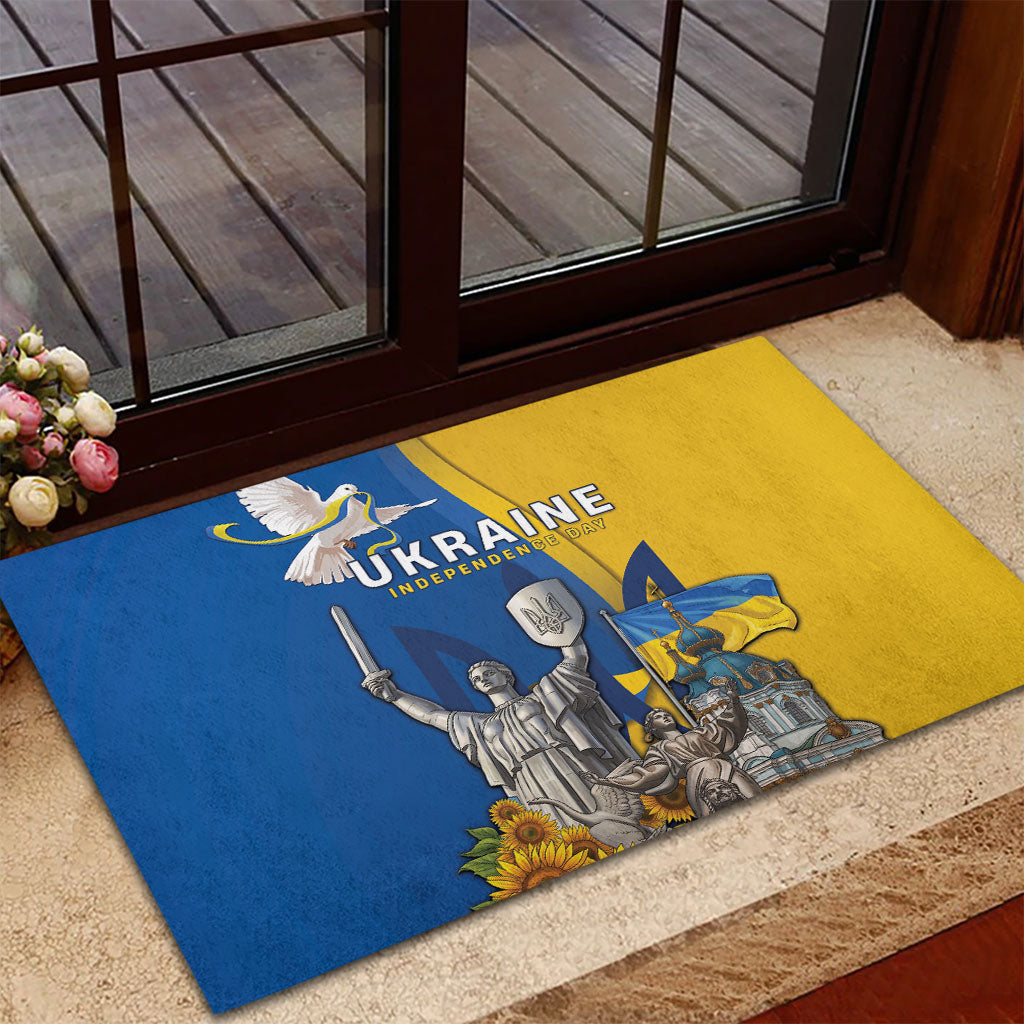 Ukraine Independence Day Rubber Doormat Tryzub Heritage Freedom Pride