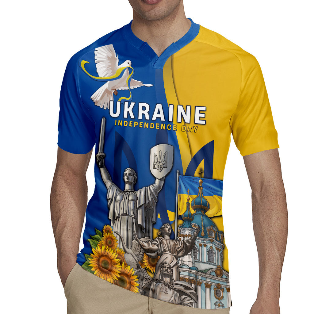 Personalized Ukraine Independence Day Rugby Jersey Tryzub Heritage Freedom Pride