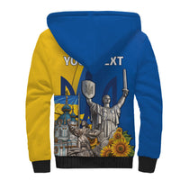 Personalized Ukraine Independence Day Sherpa Hoodie Tryzub Heritage Freedom Pride
