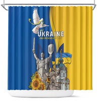Ukraine Independence Day Shower Curtain Tryzub Heritage Freedom Pride